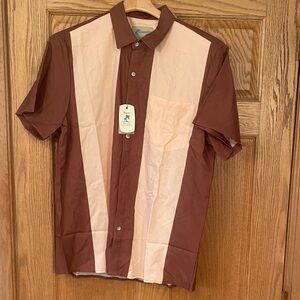 Royaura Brown and Cream Striped Men's Shirt